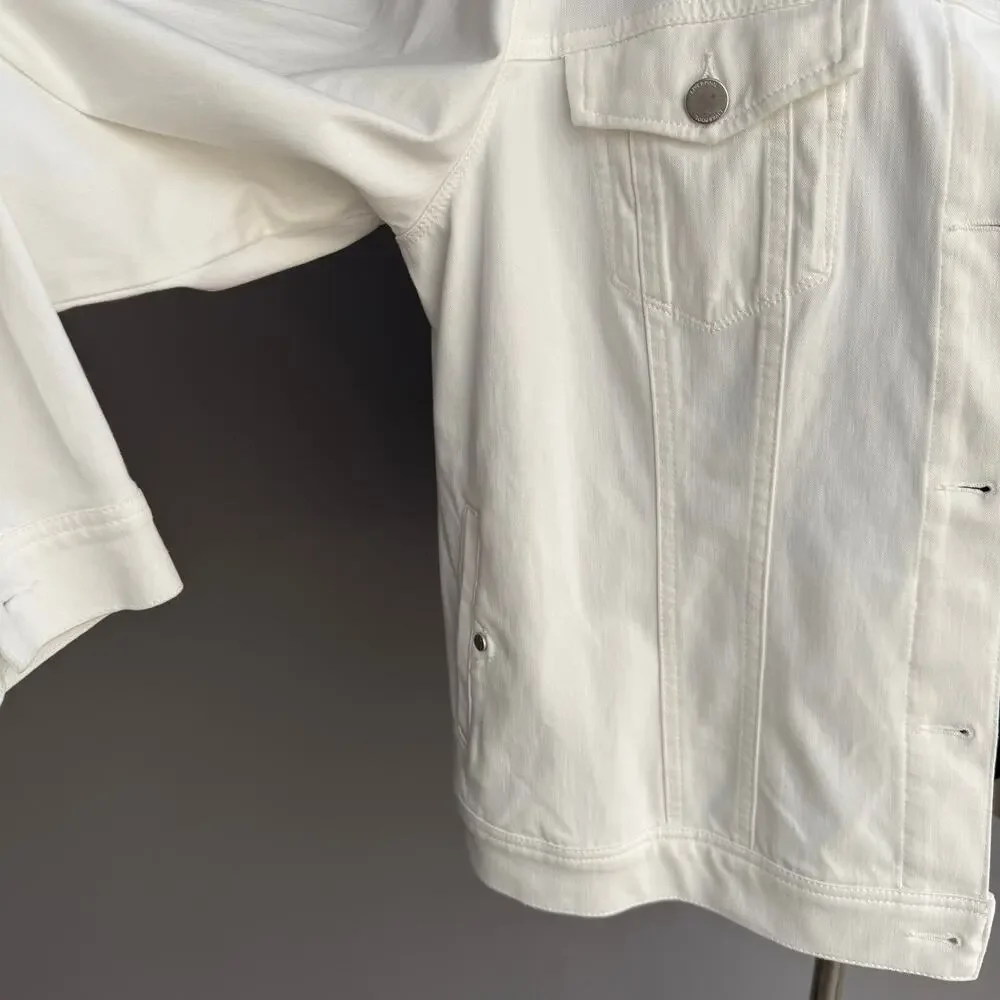Womens Liverpool white stretch denim jacket - jean jacket - size XL - Picture 6 of 13